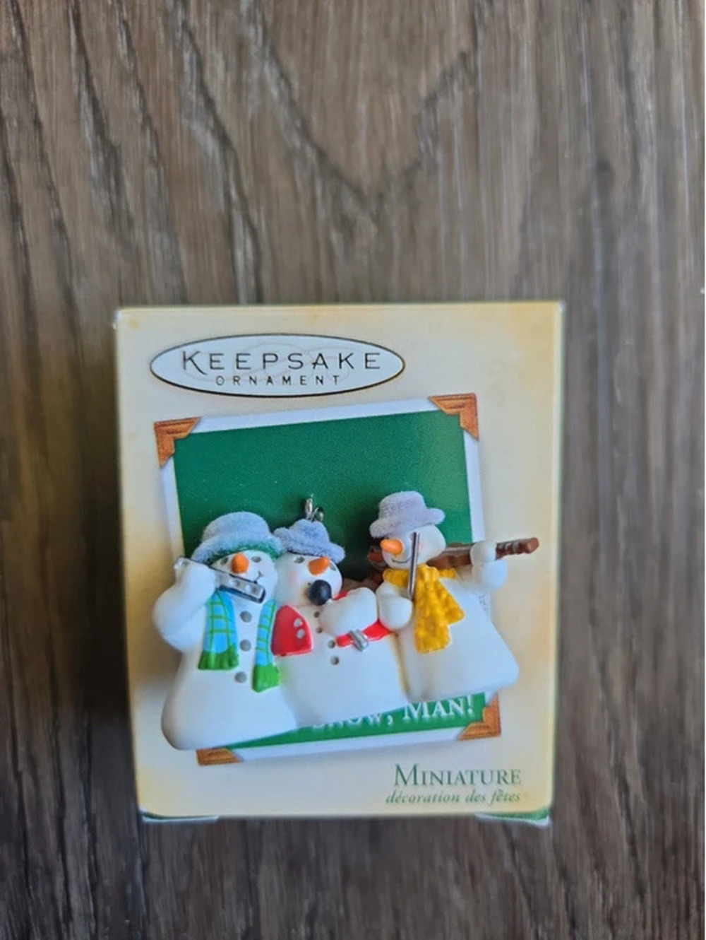 Hallmark let it snow man mini ornament